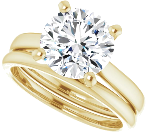 14K Yellow 9 mm Round Engagement Ring Mounting (10)