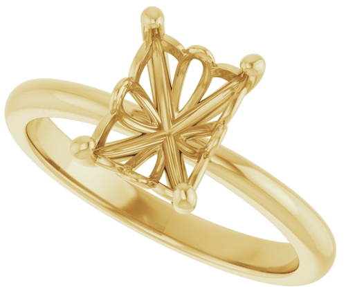 Sužadėtuvių Žiedas „Solitaire“ 585 Geltonojo Aukso Emerald 8mm x 6mm (5)