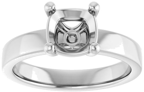 Sužadėtuvių Žiedas „Solitaire“ 585 Baltojo Aukso Cushion 7mm (3)