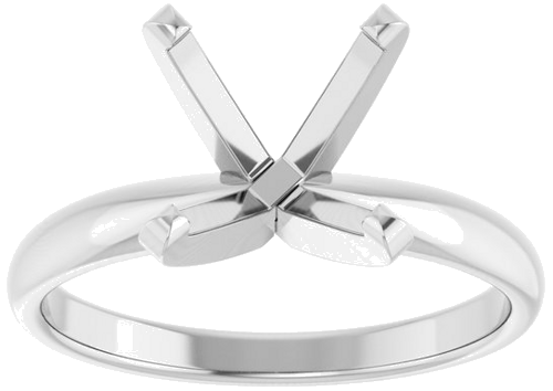 14K White 9.3-9.7 mm Round Solitaire Engagement Ring Mounting (3)