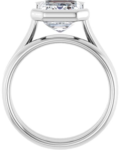 Sužadėtuvių Žiedas „Bezel-Set Solitaire“ 950 Platinos Emerald 10mm x 8mm (7)