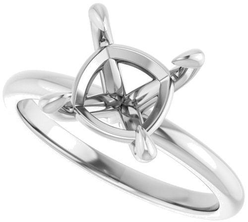 Sužadėtuvių Žiedas „Solitaire“ 585 Baltojo Aukso Cushion 8mm (5)