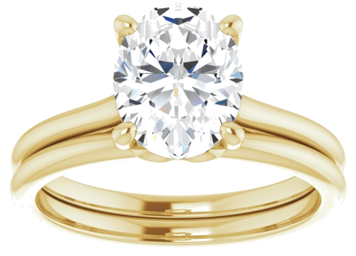 Sužadėtuvių Žiedas „Solitaire“ 585 Geltonojo Aukso Oval 9mm x 7mm (8)