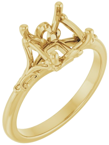 Sužadėtuvių Žiedas „Solitaire“ 585 Geltonojo Aukso Asscher 7mm (1)