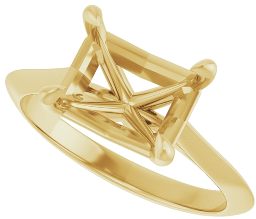 Sužadėtuvių Žiedas „Solitaire“ 585 Geltonojo Aukso Emerald 9mm x 7mm (5)