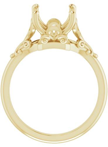 14K Yellow 10x8 mm Emerald Solitaire Engagement Ring Mounting (2)