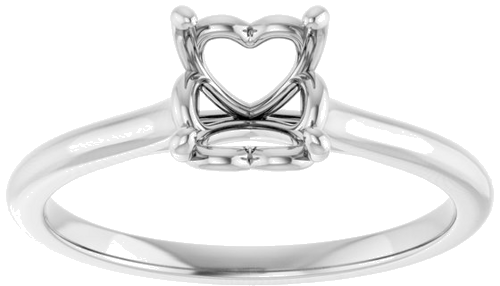 14K White  6.5 mm Round Solitaire Engagement Ring Mounting (3)