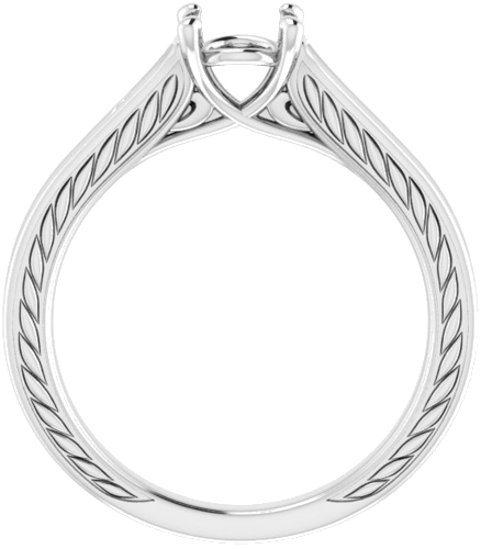 Sužadėtuvių Žiedas „Scroll Solitaire“ 925 Sidabro Round 6mm (2)