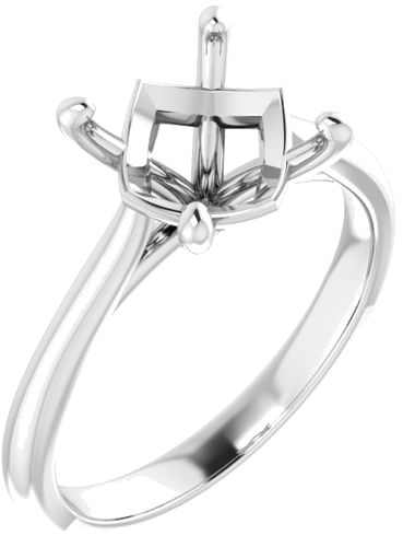 14K White 9 mm Round Solitaire Engagement Ring Mounting (1)