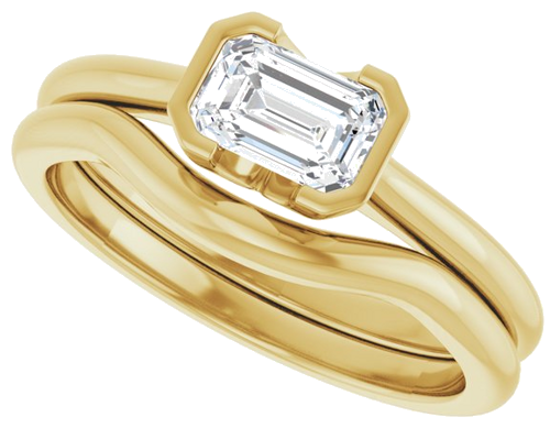 14K Yellow 6x4 mm Emerald Solitaire Engagement Ring Mounting (10)