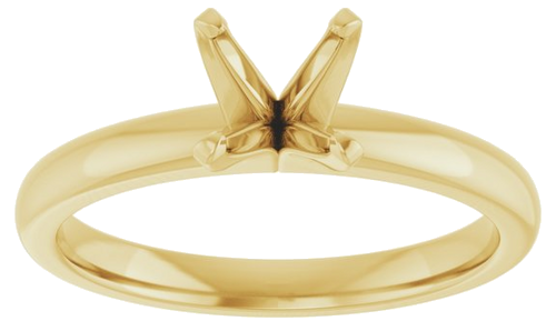 18K Yellow 7.4 mm Round Solitaire Engagement Ring Mounting (3)