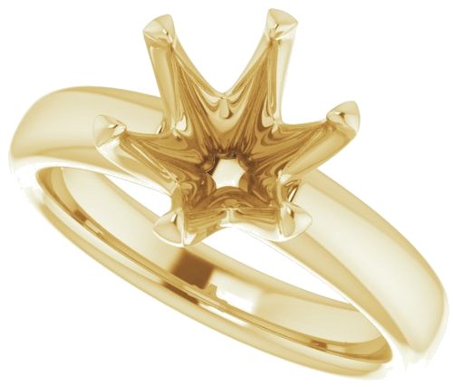 14K Yellow 8.8 mm Round Engagement Ring Mounting (4)