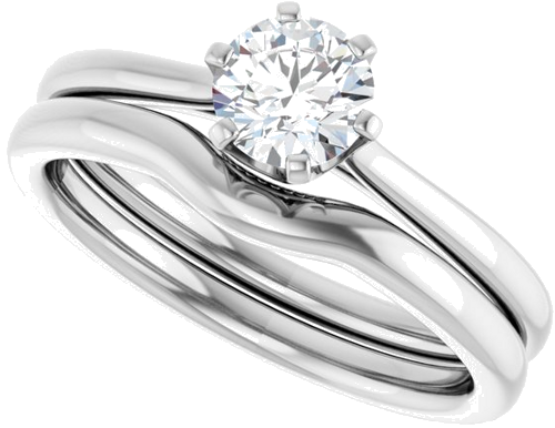 Sužadėtuvių Žiedas „Solitaire“ 585 Baltojo Aukso Round 5.2mm (10)