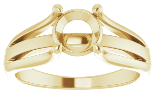 14K Yellow 6.5 mm Round Solitaire Engagement Ring Mounting (3)