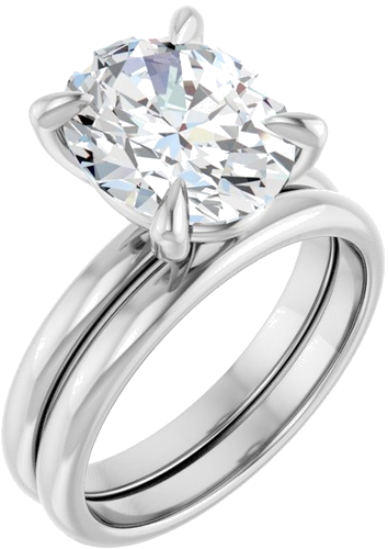 Platinum  11x9 mm Oval Solitaire Engagement Ring Mounting (6)