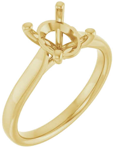 Sužadėtuvių Žiedas „Solitaire“ 750 Geltonojo Aukso Oval 9mm x 7mm (1)