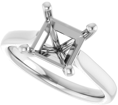 Sužadėtuvių Žiedas „Solitaire“ 950 Platinos Square 7mm (5)