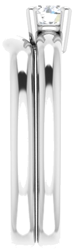 Sužadėtuvių Žiedas „Solitaire“ 417 Baltojo Aukso Round 4.4mm (9)