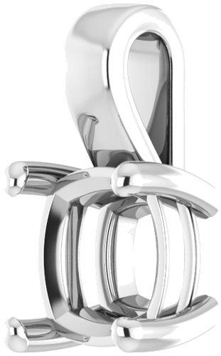 Pakabukas „Solitaire“ 585 Baltojo Aukso Cushion 8mm (2)