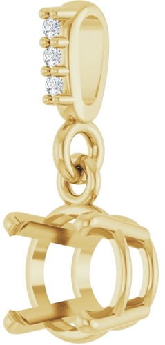 Pakabukas „Accented“ 585 Geltonojo Aukso Round 6mm (2)