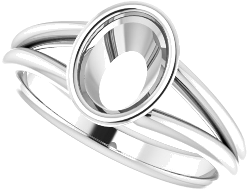 Sterling Silver 8x6 mm Oval Engagement Ring Mounting (5)