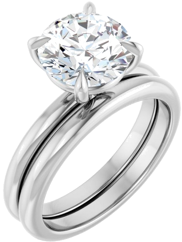 14K White 8.8 mm Round Solitaire Engagement Ring Mounting (6)