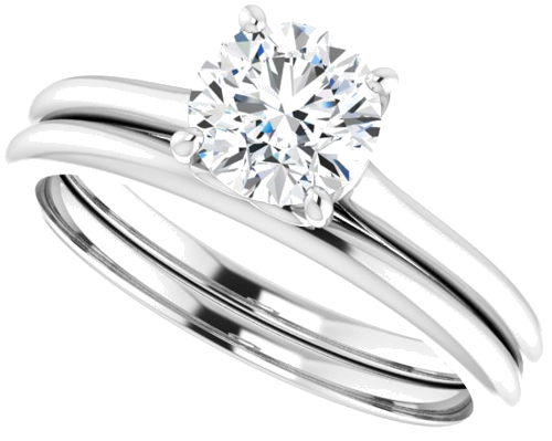 14K White  6 mm Round Solitaire Engagement Ring Mounting (10)