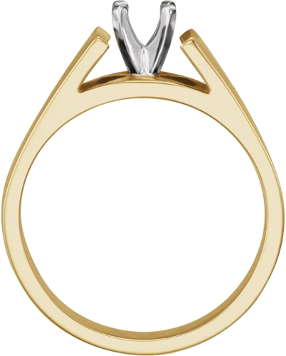 Sužadėtuvių Žiedas „Solitaire“ 585 Baltojo Ir Geltonojo Aukso Round 6mm (2)