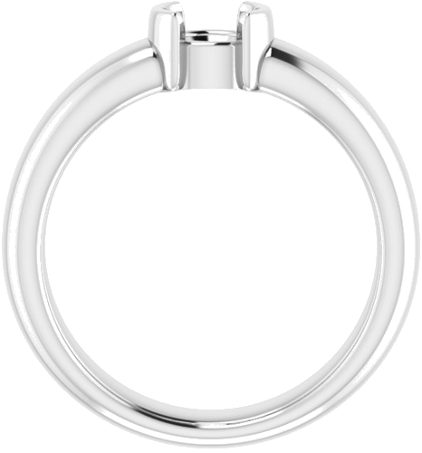 Sužadėtuvių Žiedas „Half Bezel Solitaire“ 585 Baltojo Aukso Round 5.2mm (2)