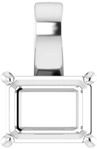 Sterling Silver 9x7 mm Emerald Pendant Mounting (1)