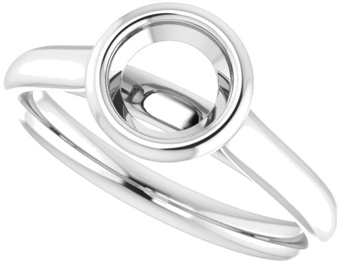 14K White  6 mm Round Solitaire Engagement Ring Mounting (5)