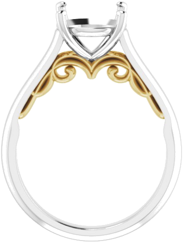 14K White   Yellow 9.4 mm Round Engagement Ring Mounting (2)