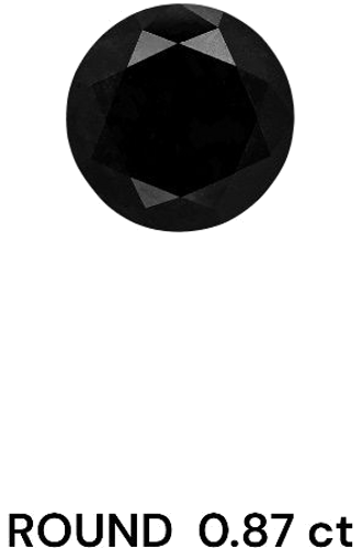 0.87 carat Fancy Black-VVS2 Excellent cut Natūralus Round Deimantas (1)