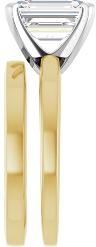 14K Yellow White 9x7 mm Emerald Solitaire Engagement Ring Mounting (9)