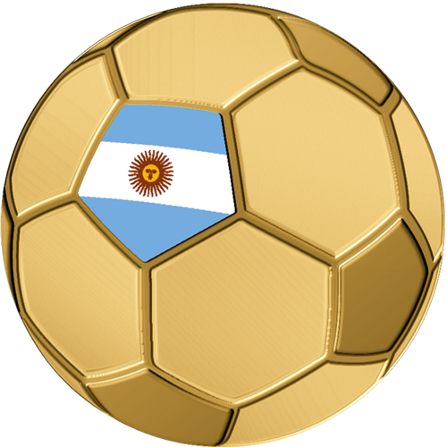 1/1000 oz Football Argentina 3000 franku Čadas zelta monēta (1)