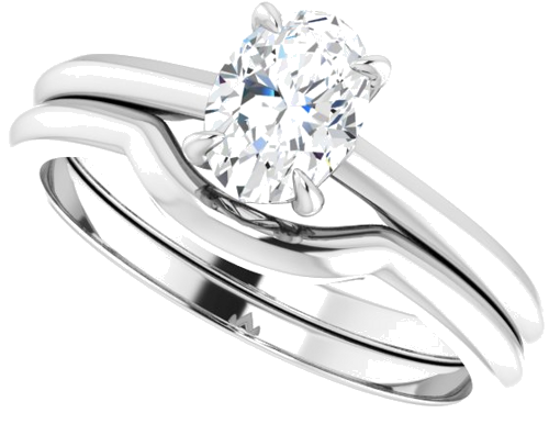 14K White 7x5 mm Oval Solitaire Engagement Ring Mounting (10)