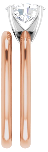 Sužadėtuvių Žiedas „Solitaire“ 585 Baltojo Ir Rožinis Aukso Oval 8mm x 6mm (9)