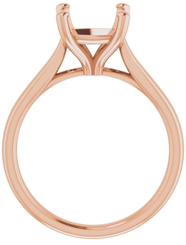 14K Rose 8 mm Cushion Engagement Ring Mounting (2)