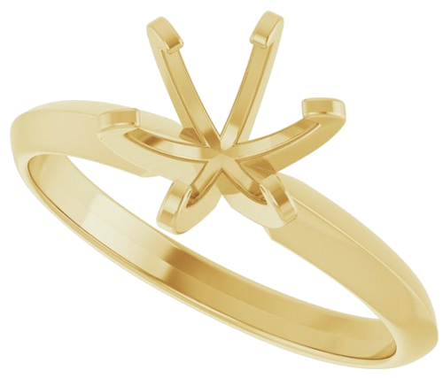 14K Yellow 7 mm Round Solitaire Engagement Ring Mounting (5)