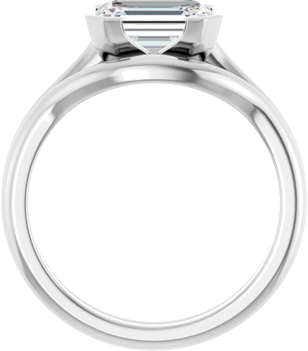 Sužadėtuvių Žiedas „Half Bezel Solitaire“ 585 Baltojo Aukso Emerald 8mm x 6mm (7)