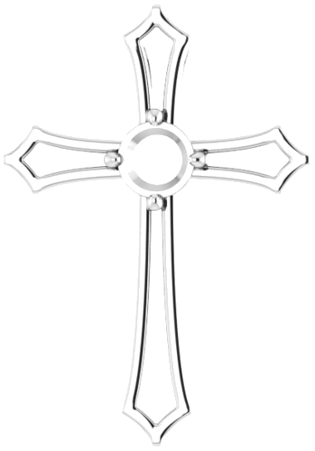 Pakabukas „Cross“ 585 Baltojo Aukso Round 5.2mm (1)