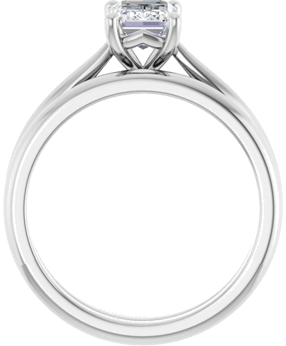 Sužadėtuvių Žiedas „Solitaire“ 585 Baltojo Aukso Emerald 7mm x 5mm (7)