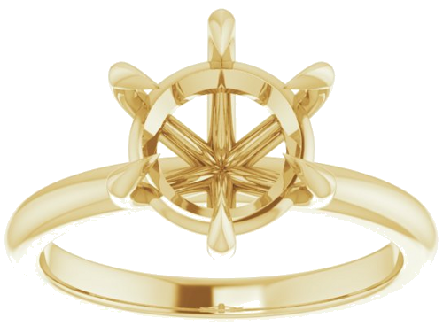 14K Yellow 8.8 mm Round Solitaire Engagement Ring Mounting (3)