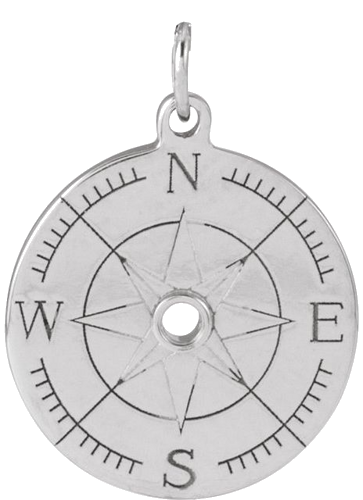 Sterling Silver 1.5 mm Round Compass Pendant Mounting (4)