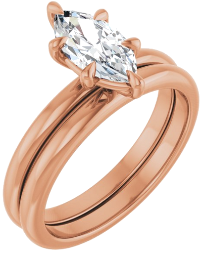 Sužadėtuvių Žiedas „Claw-Prong“ 14k rose gold Marquise 10mm x 5mm (6)