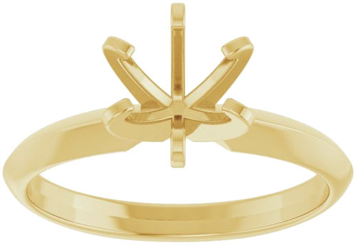 Sužadėtuvių Žiedas „Solitaire“ 585 Geltonojo Aukso Round 6.4mm (3)