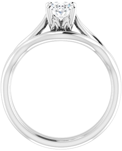Sužadėtuvių Žiedas „Solitaire“ 585 Baltojo Aukso Oval 7mm x 5mm (7)