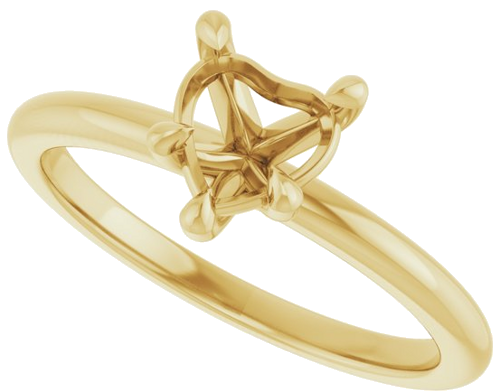 Sužadėtuvių Žiedas 585 Geltonojo Aukso Heart Shape 6mm (5)