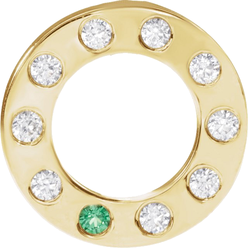 14K Yellow 1-Stone 1 8 CTW Natural Diamond Semi-Set Family Loop Pendant (3)