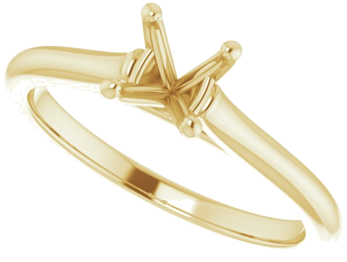 14K Yellow 5.5 mm Round Solitaire Engagement Ring Mounting (5)